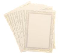 COHEALI 10pcs Blank Certificate Paper A4 Inner Page Paper with Rounded Corners Portable Size Writable Khaki for School Use