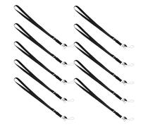 COHEALI 10pcs Breakaway Nylon Lanyards for Id Badges with Swivel Hook, Black Flat Badge Lanyard Set for Office, Teachers, Volunteers and Student Activities
