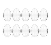 COHEALI 10pcs Clear Plastic Fillable Egg Shape Ball Ornaments DIY Bath Bomb Easter Wedding Party Decor