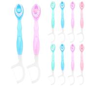 COHEALI 10pcs Disposable Toothbrush Mini Oral Cleaning Brush Portable Multifunctional Plastic Soft Bristles for People with Sensitive Gums Travel and Office Use