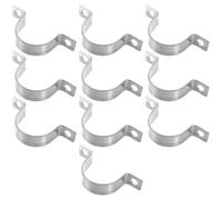 COHEALI 10pcs Galvanized Thickened Horseback Clamp U-Shaped Bracket Cable Clamps Pipe Wall Clips Silver Round Design for Residential Applications Wall Mounting