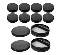 COHEALI 10pcs Ink Tray Inkslab Traditional Craft Black Plastic Round Antislip Texture Stable Operation Calligraphy Learners Artists Home Tabletop Use