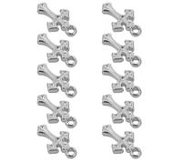 COHEALI 10Pcs Mini Stainless Steel Cross Pendants 8X13Mm Religious Crucifix Charms for Necklace Bracelet Jewelry Making Christian Faith Accessories