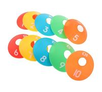 COHEALI 10pcs Numbered Soccer Training Cones Set with Easy Storage Pe Material Flat Disc Spot Markers for Football and Basketball Sports School Training Equipment Random Color