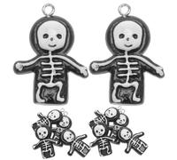COHEALI 10pcs Resin Skeleton Pendants DIY Jewelry Making Accessories Skin-friendly Earring Decor Halloween Elements for Necklace Charm Craft