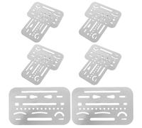 COHEALI 10Pcs Seam Gauge Sewing Ruler Quilting Measuring Tool Fabric Sliding Gauge Metal Eraser Shield Drafting Template for Mechanical and Engineering Design