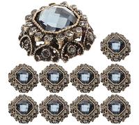 COHEALI 10pcs Sewing Button Fastener Rhinestone Decorative Metal Buttons for Clothes Intricate Design for DIY Coat and Jacket Sewing Accessories