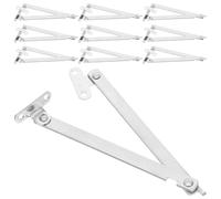 COHEALI 10pcs Stainless Steel Foldable Lid Stay Hinges Cabinet Door Support Rods Thickened Folding Hinge Hardware for Cupboards Wardrobes Kitchen Storage Boxes