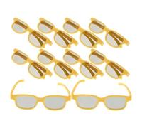 COHEALI 10pcs Yellow Anaglyph 3d Glasses for Movies and Games, Made of Sturdy Abs and Pe Materials, Comfortable for Extended Use and Easy Maintenance, for Projector and Computer Screen
