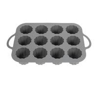 COHEALI 12 Muffin Cups Silicone Muffin Baking Mold Nonstick Bakeware Pan Cylindrical Shape Elegant Lace Design Multi-Functional Baking Tool for Making Mousse Cakes
