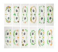 COHEALI 12 Sheets St Patricks Stickers Shamrock Face Tattoos Paper Pvc Temporary Tattoos Variety of Designs Easy Application Festive Unique Irish Party Look for Holiday Parades