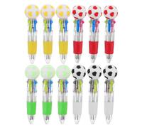 COHEALI 12pcs 4-in-1 Football Shape Ballpoint Pens Set with Retractable Ink, Portable Pvc Material, for Office and Back to School Supplies, Unique Design and Passionate Fans