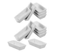 COHEALI 12pcs Ceramic Melting Crucible Dish for Gold and Silver with Rectangular Shape and Smooth Surface, Heat Resistant Lab Boat for Metal and Mineral Labs, Accurate Weighing and Safe