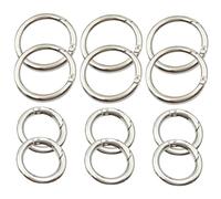 COHEALI 12pcs Colored Spring O-Rings Keychain Clips Round Snap Buckles Lightweight Rings for Backpacks Handbags Keys Dog Leashes