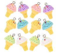 COHEALI 12Pcs DIY Ice Cream Pendant Charms for Jewelry Making Resin Craft Accessories for Bracelets Necklaces Keychains Bright Vivid Design for Handmade Gifts and Decorations