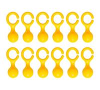 COHEALI 12pcs Foldable Plastic Umbrella Holder Hooks with Free Punching Design, Rain Gear Storage Clips for Outdoor and Indoor Use, Compact Yellow Umbrella Organizer Rack Random Color