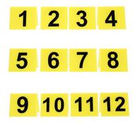 COHEALI 12pcs Number Markers Sign V-shaped Acrylic Yellow Number Markers for Werewolf Games and Roleplaying Convenient Simple Elegant Design