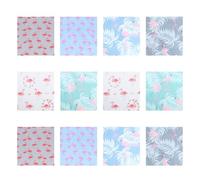 COHEALI 12pcs Twill Printing Cloths Hawaiian Theme Fabric Cotton with Fashion Pattern Lovely Design Safe for The Skin Wide Range of Uses for Handmade Patchwork and Festival