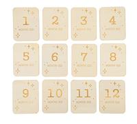 COHEALI 12pcs Wooden Growth Cards for Beautifully Designed Smooth Wood Discs for Capturing Precious Moments and Your Boy Girl Development