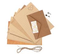 COHEALI 12sets Vintage Letter Paper and Envelopes Writing Stationary Kraft Paper Design for Greeting Cards and Love Letters