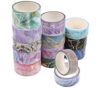 COHEALI 14 Rolls Pocket Tape Present Wrapping Tapes Craft Making Stickers Scrapbook Supplies Journal Paper Tape Self-adhesive Tape Decorative Marble Washi Tape Japanese Paper