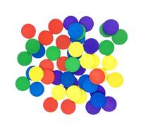 COHEALI 150pcs Wooden round Discs Educational Math, Colourful Wood Slices to Calculating Ability and Colour Cognition, for Early Learning and Classroom Use