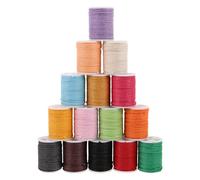 COHEALI 15pcs Waxed Cord for Jewelry and Necklace Making 1mm Polyester Colored Beading String Comfortable and Not Easily Broken Suitable for DIY Bracelet Crafts