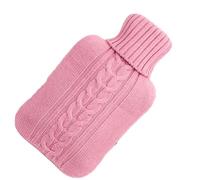COHEALI 1l Pink Hot Water Bottle Cover with Knitted Design for Quick Relief and Comfortable Use, Made from Rubber and Acrylic Fibers, Stylish Gift for Women