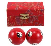 COHEALI 1pair Chinese Baoding Hand Massage Balls with Enamel Finish Soothing Chiming Sound Joint Flexibility Exercise for Elderly and Adults Hand Therapy Fitness Tool