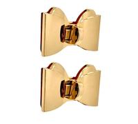 COHEALI 2 Pcs Zinc Alloy Bow Knot Turn Lock Buckle Purse Clasp for DIY Leather Handbag Accessories Flap Bag Closure Vintage Golden