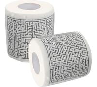COHEALI 2 Rolls Maze Printing Toilet Roll Papers Made from Soft Wood Pulp, Multipurpose and Decorative Bathroom Tissue with Funny Maze Patterns for Home or Office Use