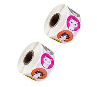 COHEALI 2 Rolls Self-Adhesive Stickers Cat Pattern Decal Copper Sticker Easy to Tear Off Large Quantity Unique Lovely Design for Sticking on Furniture and Notebooks