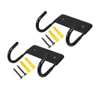 COHEALI 2 Sets Black Iron Ironing Board Hanger with Double Hook and Matte Finish, Wall Mounted Laundry Room Organizer for Sturdy Support and Space Saving Storage