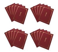 COHEALI 20 Pcs Honor Certificate Cover Award Holder Certificate Folders Certificate Holders Certificate Protective Cover Gold Foil Border Cardstock Red Folders A4 Filling Paper Accessories