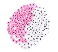 COHEALI 200pcs Acrylic Flower Shape Beads with Lowercase Alphabet Letters Color DIY Beads for Necklace Bracelet Jewelry Making Crafts Smooth Surface