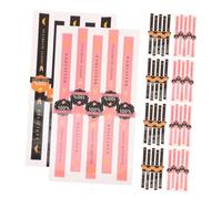 COHEALI 200pcs Bakery Sealing Stickers for Cookie and Cake Packaging, Handmade Self-Adhesive Labels for Home Bakery, Pink and Black Long Strip Food-Grade Stickers for Box Sealing