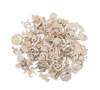 COHEALI 200pcs Halloween Wooden Craft Kit for Preschool Unfinished Wood Cutouts with Creative Halloween Designs Including Pumpkin, Ghost, and Skull Shapes for Painting and Enhancing