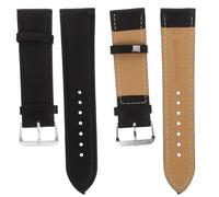 COHEALI 20Mm Black Faux Leather Watch Band Replacement, Universal Adjustable Double-Sided Strap for Formal and Casual Wristwear, Pair for Men and Women
