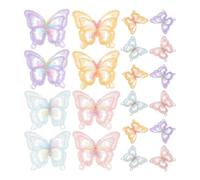 COHEALI 20pcs Double Layer Embroidered Butterfly Patches with Organza Material, Easy to Sew, 3D Design, Butterfly Shaped Fabric Appliques for Bags and DIY Crafts