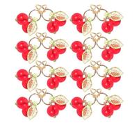 COHEALI 20pcs Handmade Cherry Charms Red Plastic and Metal Cherry Pendants for Jewelry Making and DIY Crafting