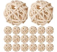 COHEALI 20pcs Khaki Rattan Balls Vase Fillers Natural Dried Rattan Balls Absorb Essential Oil Aromatherapy Diffuser for Home Decor and Craft Projects