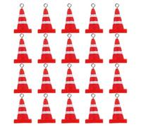 COHEALI 20pcs Mini Resin Traffic Cone Charms Pendant Set Resistant to Fading and Damage, Adorable Red Roadblock Keychains for Construction Party Favors and DIY Jewellery Making