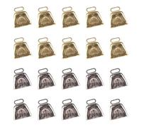 COHEALI 20pcs Mini Silver Iron Cow Bells for Christmas DIY Crafts, Decorative Hanging Bells to Create Christmas Atmosphere and Decorate Your Home or Tree