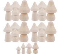 COHEALI 20pcs Unfinished Wooden Mushroom Unpainted Mushroom Light Weight Easy to Carry No Burrs DIY Craft Decoration for Creating Artworks