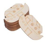 COHEALI 20Pcs Unfinished Wooden Sailboat Cutouts with Ropes DIY Nautical Wall Decoration Boat Shape Wood Slices for Sailing Party and Ocean Craft Projects