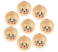 COHEALI 20pcs Wood Beads Craft Making Wooden Bead Khaki Round Cute Simple Design Wide Application Easy to Match Art Projects for Garland Making
