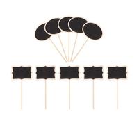 COHEALI 20pcs Writable Chalkboard Stake Farm Plant Label for Gardening Garden, Wooden Oval and Rectangle Signs, Black Wood Material, Sturdy and Not Easy to Break, for Plant Identification