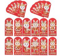 COHEALI 24pcs 2023 Rabbit Year Red Envelopes 9x17cm Mixed Styles Spring Festival Red Packets Creative Cartoon Money Bags for Chinese New Year Party Supplies Random Style