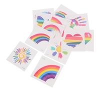 COHEALI 24pcs Rainbow Face Stickers with Gradient Design, Bright Colours Water Transfer Tattoos for Parades, Mild Texture Temporary Body Stickers for Pride Events and