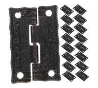 COHEALI 24pcs Vintage Chinese Style Metal Cabinet Hinges for Wooden Boxes Antique Print Decorative Hinges for DIY Jewelry Trinket Toolbox and Collectibles Storage